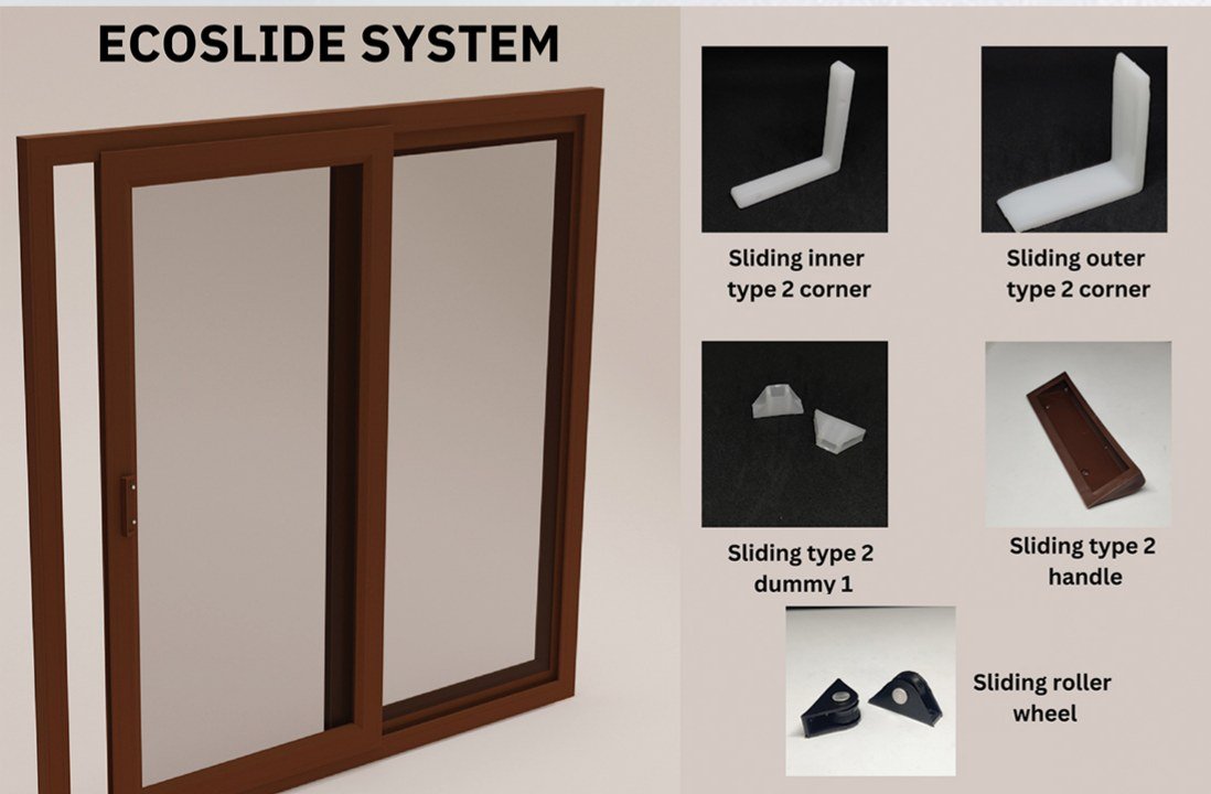 Hardware and fittings supplied with the Eco Slide Window System