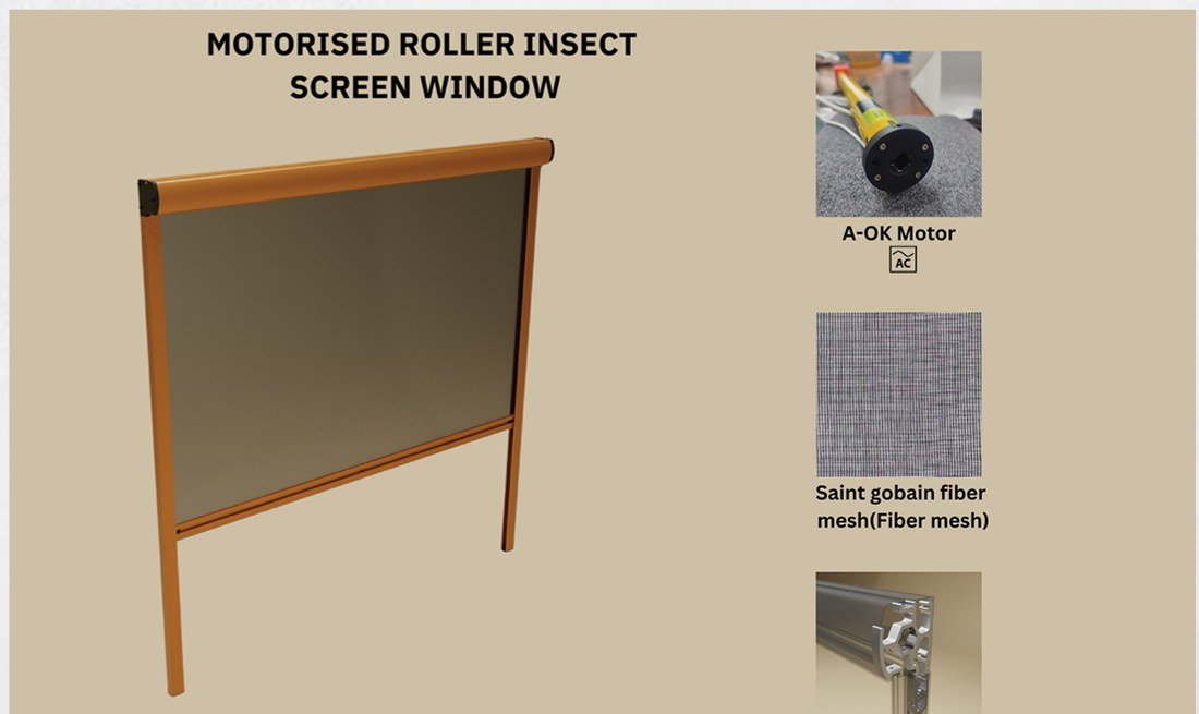 Hardware and fittings supplied with the Motorised Roller Insect Screen