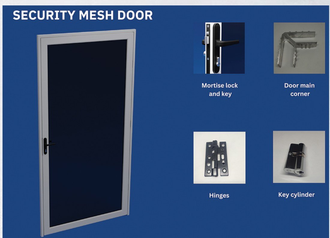 Hardware and fittings supplied with the Security Mesh Door